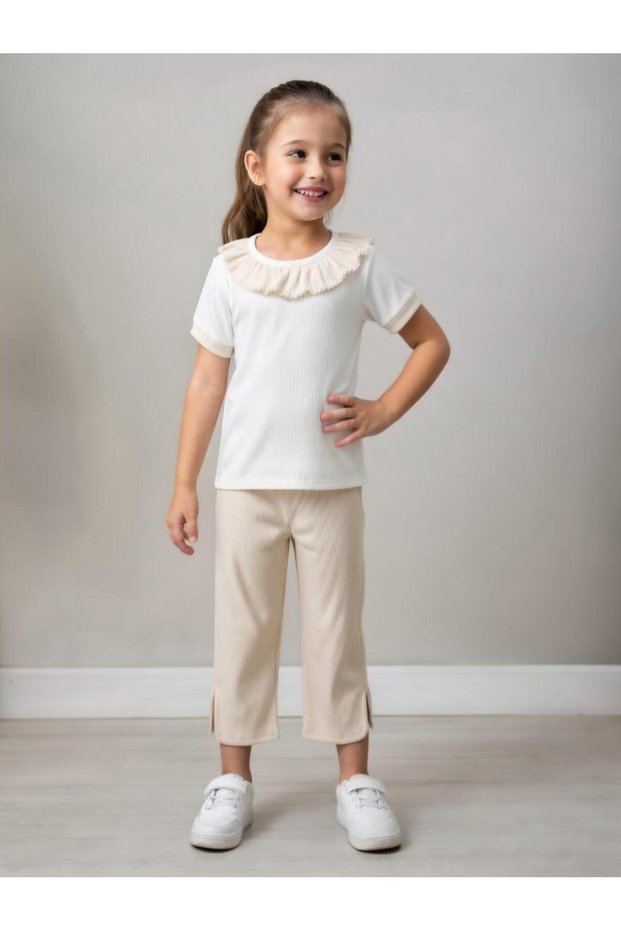 Collar-Detail Girls' Suit