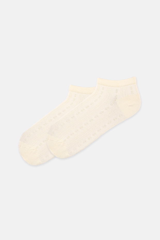 Cream Women's Patterned Bamboo Booties Socks