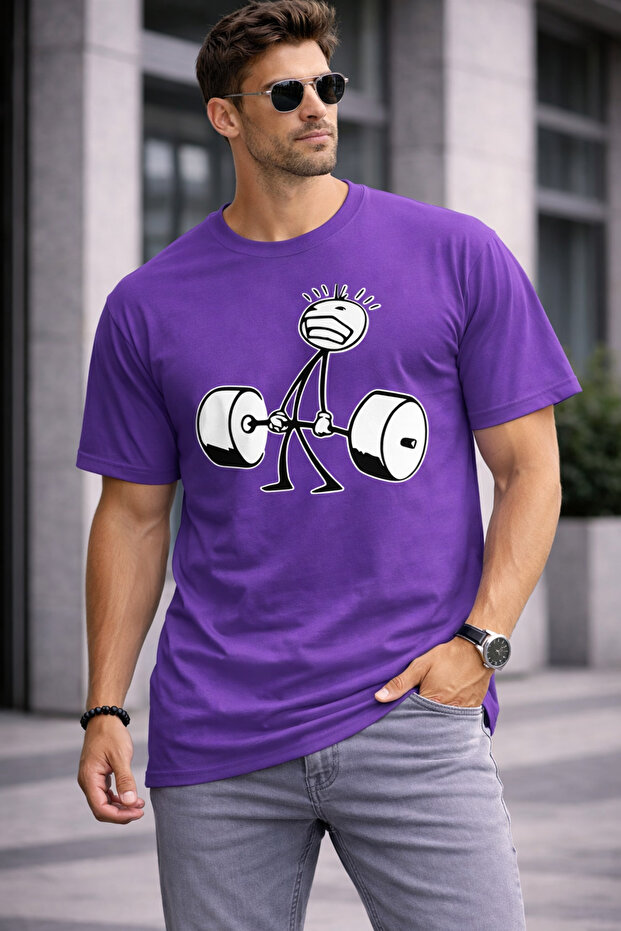Men's Oversize T-Shirt Halter Printed 100% Cotton T-Shirt Comfortable Fit
