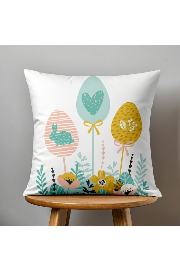 Reversible Digital Print Cushion Cover - Spring / Easter / Happy Easter - 2