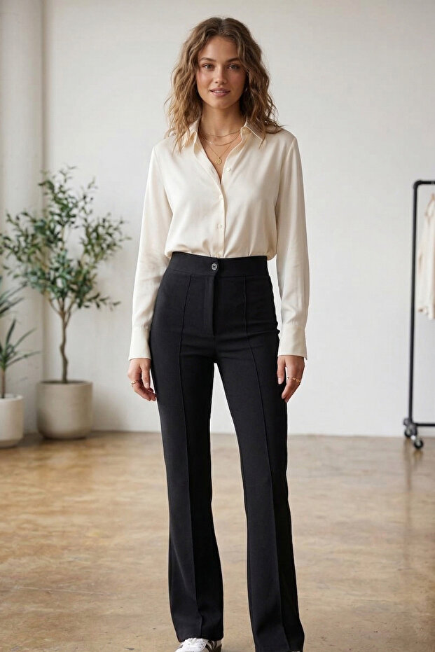 Spanish Style Wide-Legged Trousers