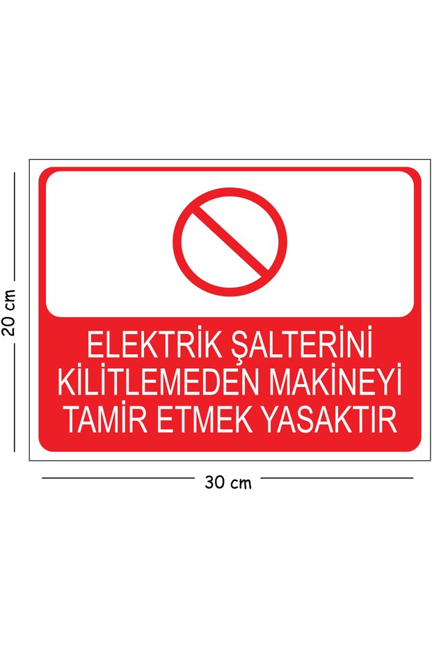 Metal Electric Switch Lockout-Tagout Forbidden to Repair the Machine 20X30 cm A4 Warning Work Safety