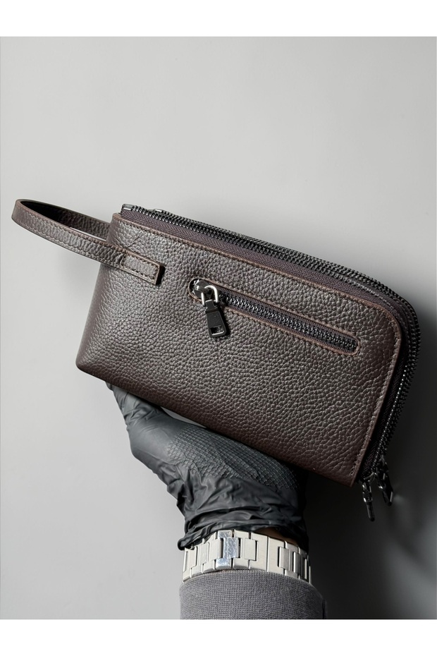 100% Genuine Leather Unisex Handbag Money Portfolio - the Best Gift for Men & Women - Black