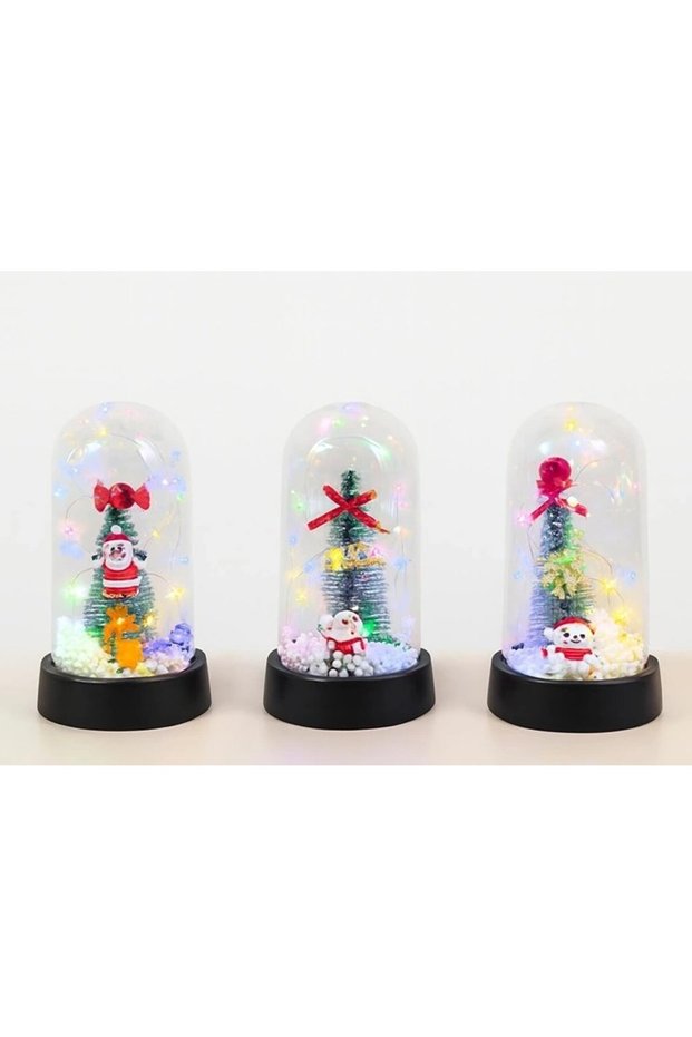 New year's themed lighted decorative glass lantern alk5076