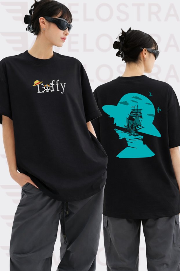 Unisex Women's and Men's One Piece Luffy Printed Special Design Oversize Comfortable Daily Use Combed Cotton T-Shirt