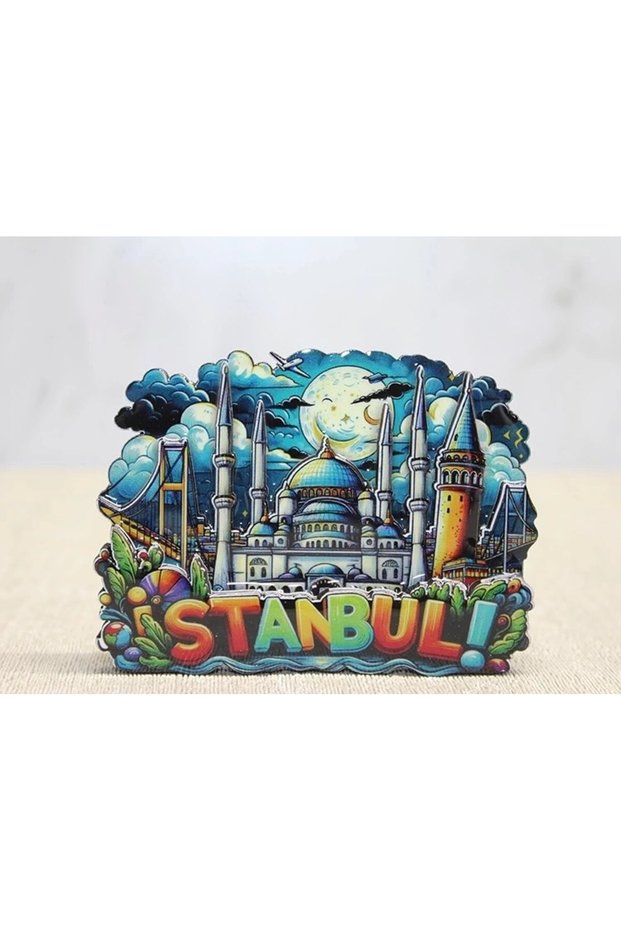 Wooden istanbul themed magnet alk4597