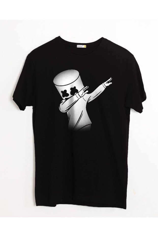 Black Unisex Oversize T-Shirt Printed Men's Women's Relaxed Fit Casual Trend Streetwear