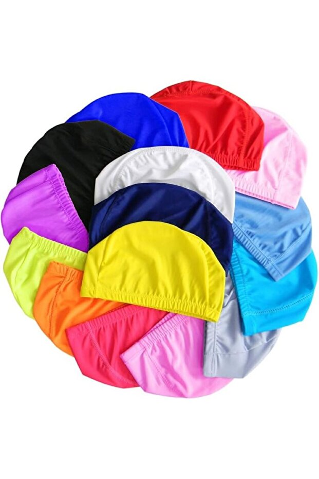 500 Pieces Full Lycra Unisex Cloth Swimming Cap Pool Cap Sea Swimming Cap (Suitable for All Ages)