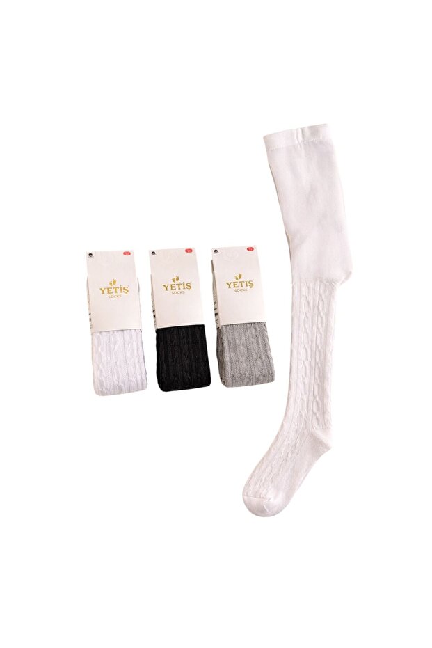 3-Pack Unisex Baby & Kids Cotton Pantyhose Jacquard
