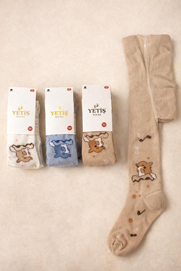 3-Pack Unisex Baby & Kids Cotton Pantyhose with Seamless Toe