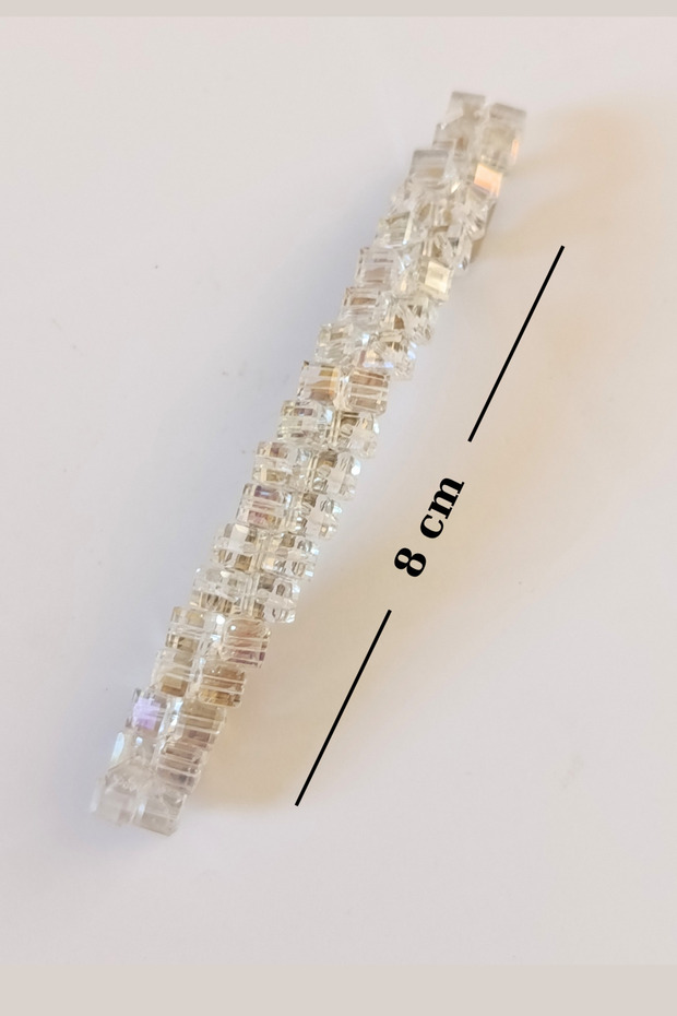 Shiny Transparent White Cube Crystal Bead Processing Automatic Clip Buckle - 2
