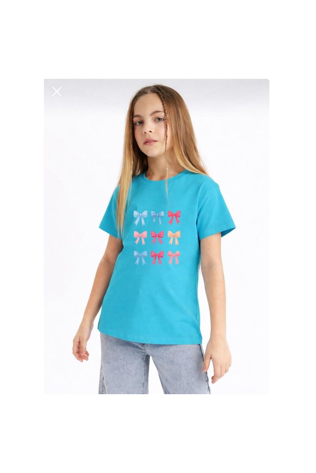 Colorful Kudele Printed 100% Cotton Regular Crew Neck Kids Unisex T-Shirt 5 6 -7 8-9 10 -11 12 Years Old
