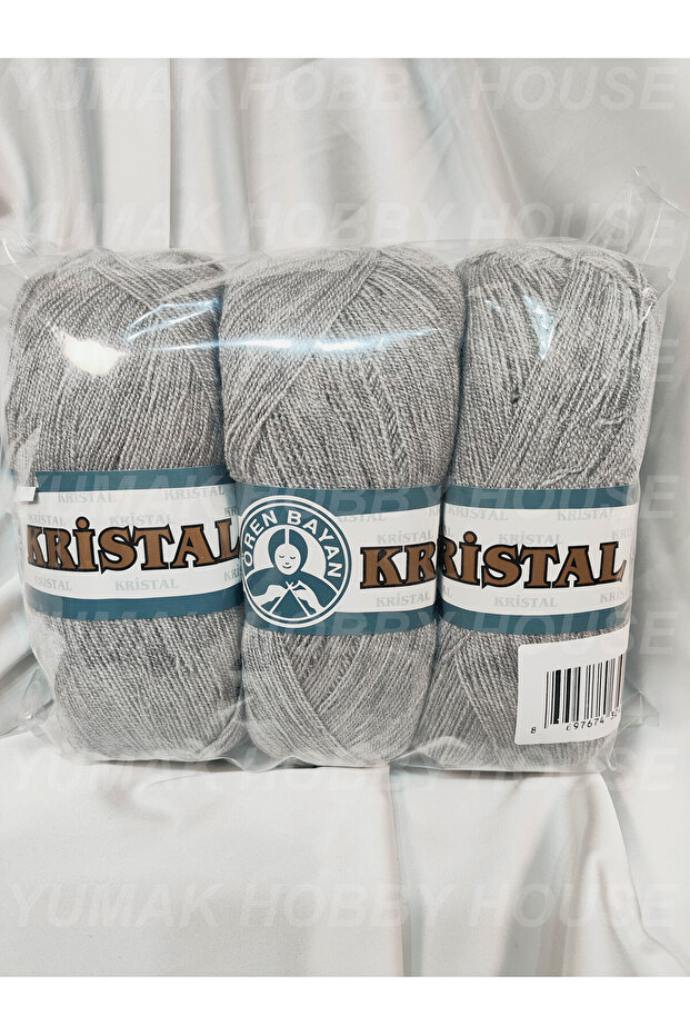 Crystal Gray Hand Knitting Yarn (3 Pieces) - Color: 007