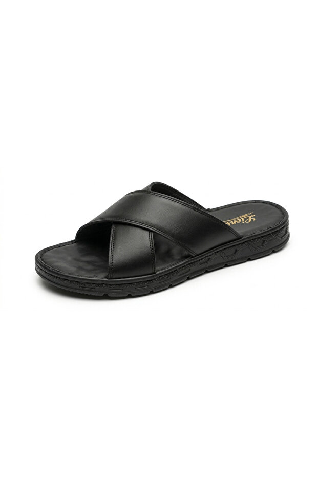Gr0487 Inside and Outside Genuine Leather Non-Slip Sole Comfortable Soft Strap Home Outdoor Pool Slippers Slippers