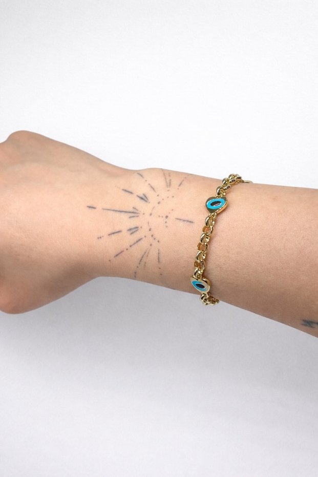 Special Series Jewelry Model Heart Eye Evil Eye Bead Steel Bracelet