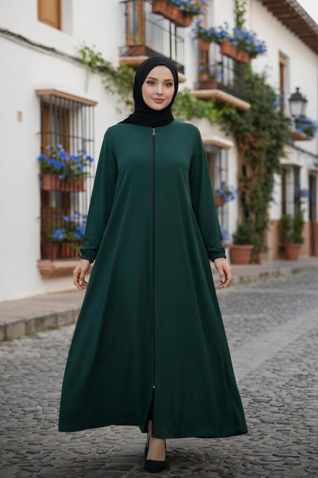 Modest Zippered Mevlana Ferace Abaya
