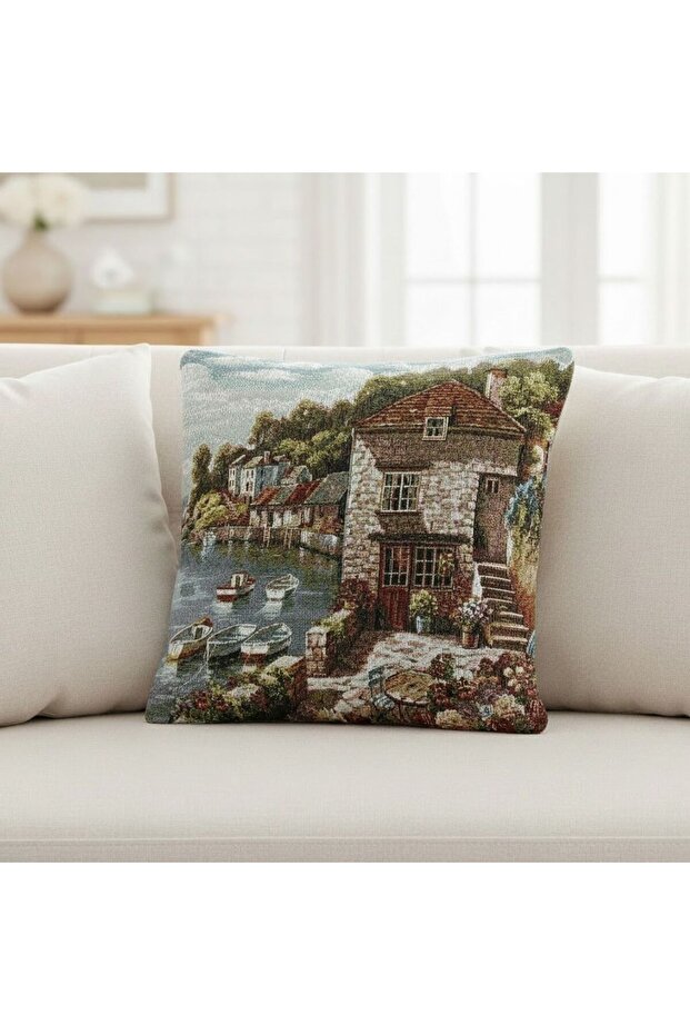 Carla Loren-37 Double Sided Pattern Tapestry Decorative Pillow Case 45X45