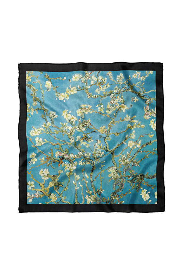 وشاح / باندانا منقوشة بالزهور مقاس 50×50 سم