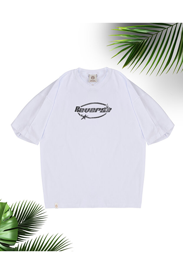 -Women's Black Revers Stone Oversize T-Shirt 100% Cotton | Comfortable Fit Short Sleeve