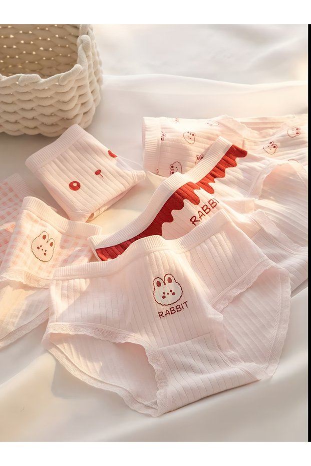 95% Cotton Panties Set, Stylish and Sweet Breathable Panties Set