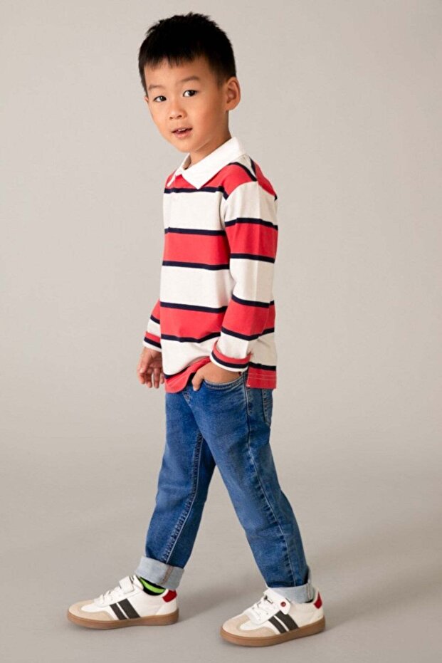 Boy's 3-9 Years Elastic Waist Jogger Denim Trousers Navy Blue