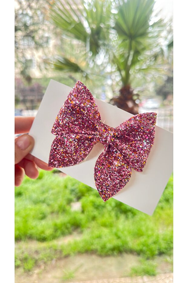 Ballerina Pink Mix Sparkly Big Bow Clip Buckle