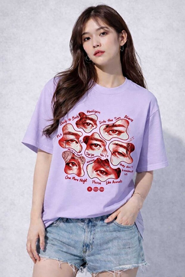 تيشيرت كبير الحجم مطبوع عليه Arirang World Tour BTS