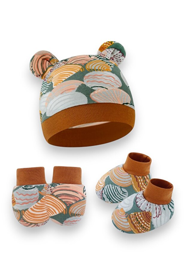 – Cozy Bundle Baby Hat, Mittens & Booties Set - Multicolor - 0M to 6M