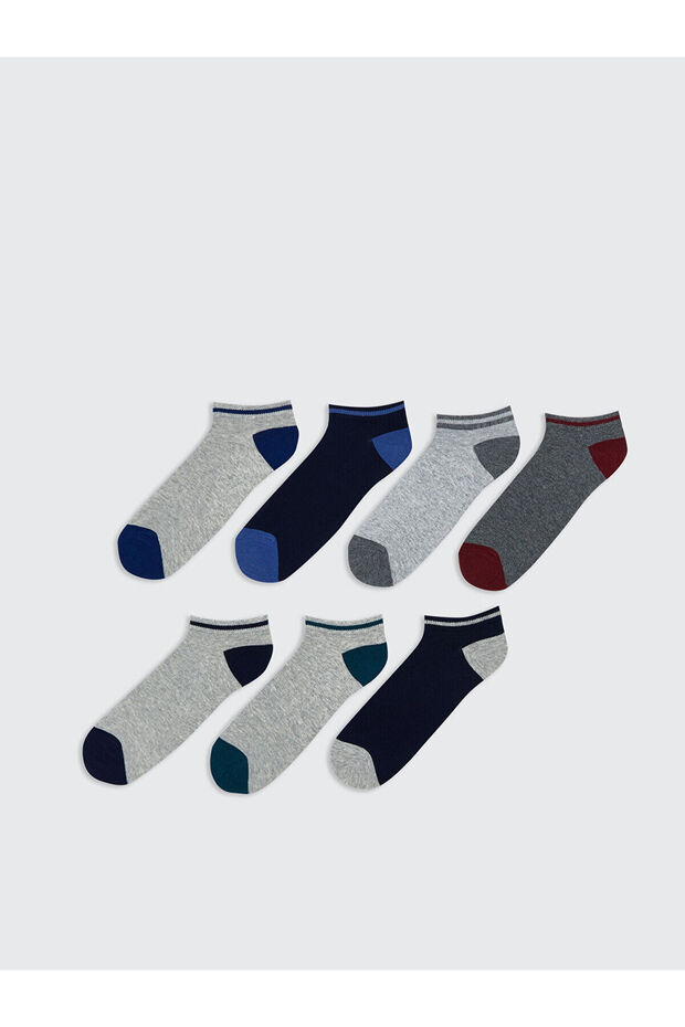 Nevavm Color Blocked Men's Booties Socks 7-Pack
