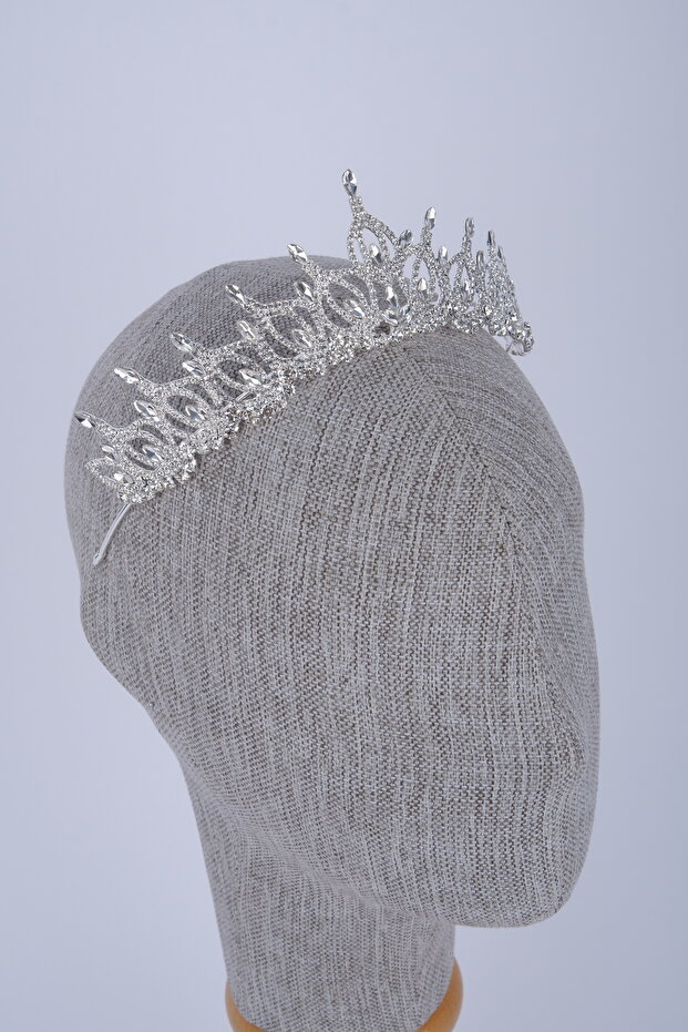 French Cut Crystal Stone Bridal and Henna Crown Wedding Costume Accessory