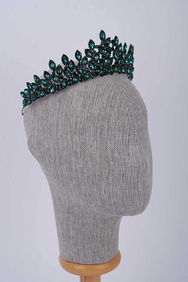 Crystal Stone Handcrafted Bridal Crown and Engagement Headpiece Special Design Princess Model