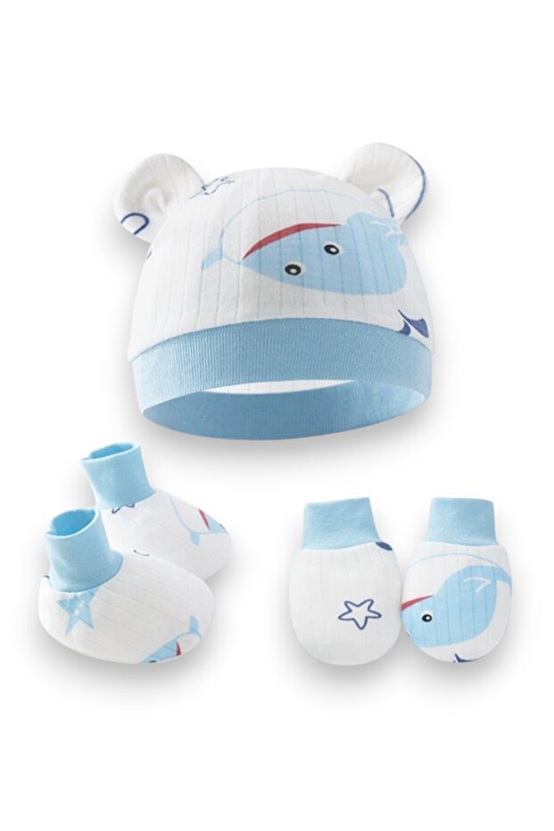 – Cozy Bundle Baby Hat, Mittens & Booties Set - Multicolor - 0M to 6M