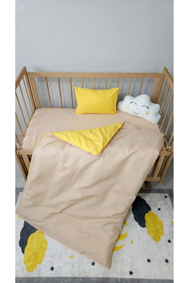5 Piece Baby Crib Sleeping Set 90X130 Quilt - Cloud Pillow Gift