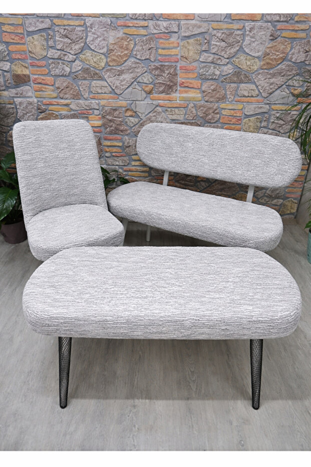 New Model Bench and Pouf Set Cover Set - 2 Chairs, 1 Bench, 1 Pouf Cover
