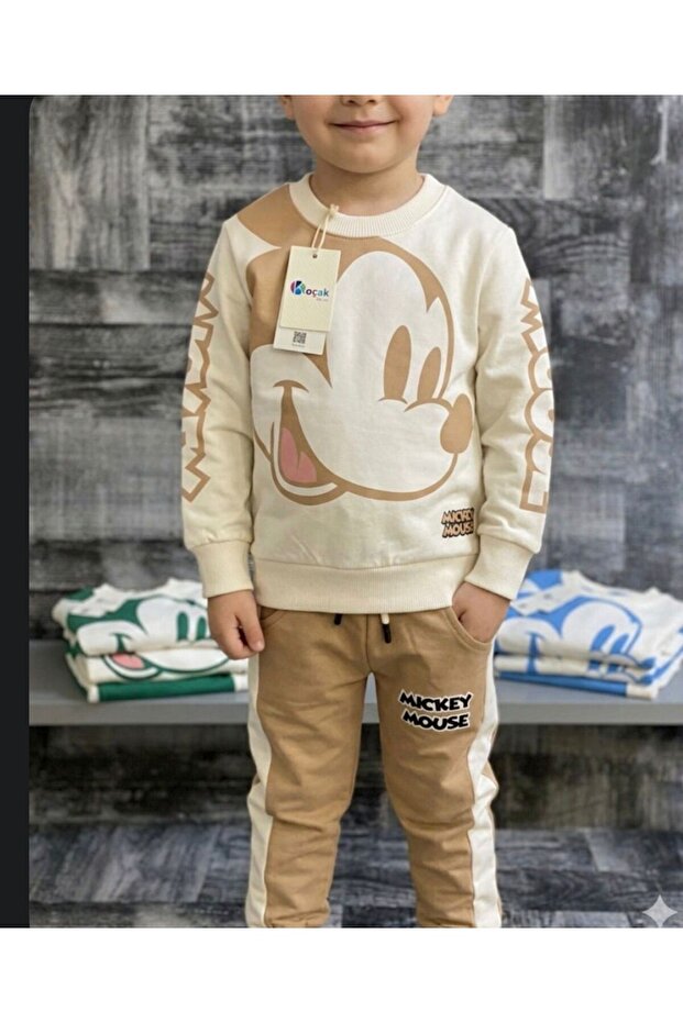 Children's Tracksuit Set Oversize Loose Fit 2 Thread Tracksuit Set Printed Set
