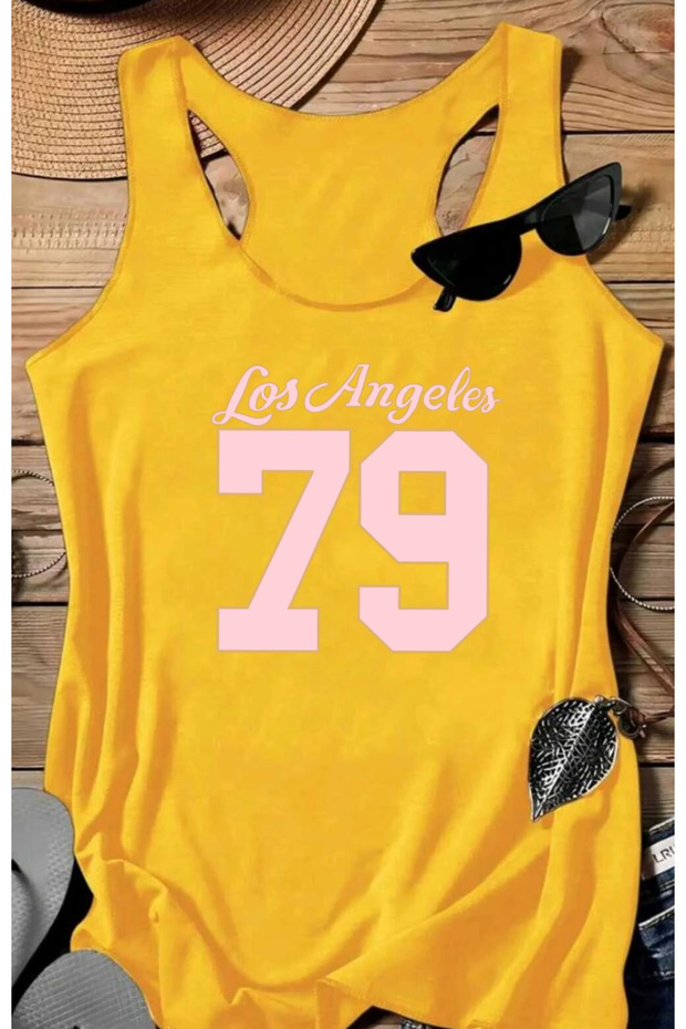 Los Angeles 79 Printed Women's Sleeveless Swimmer Tank Top Tshirt