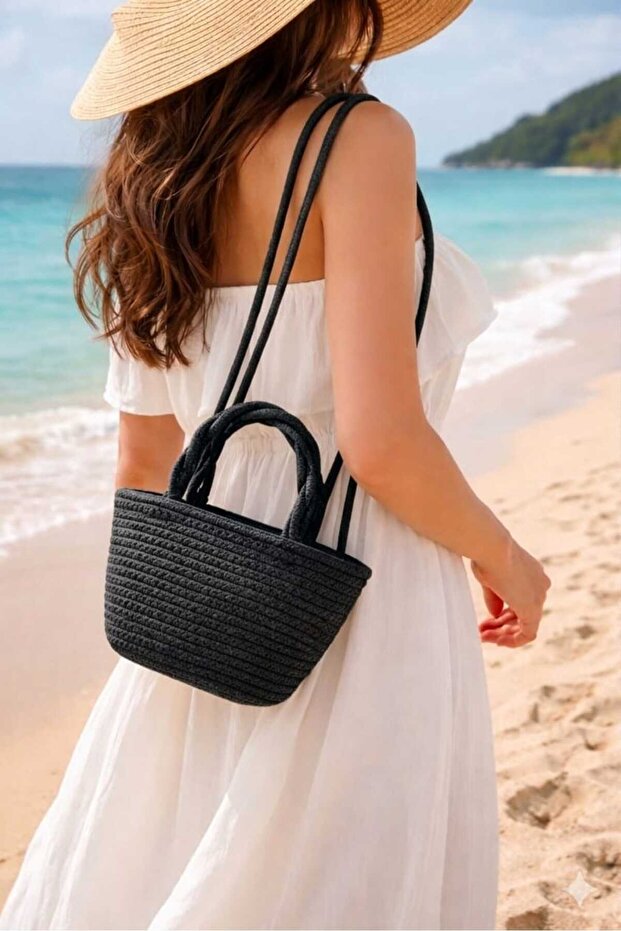 Daily Vacation Straw Beach Crossbody Bag