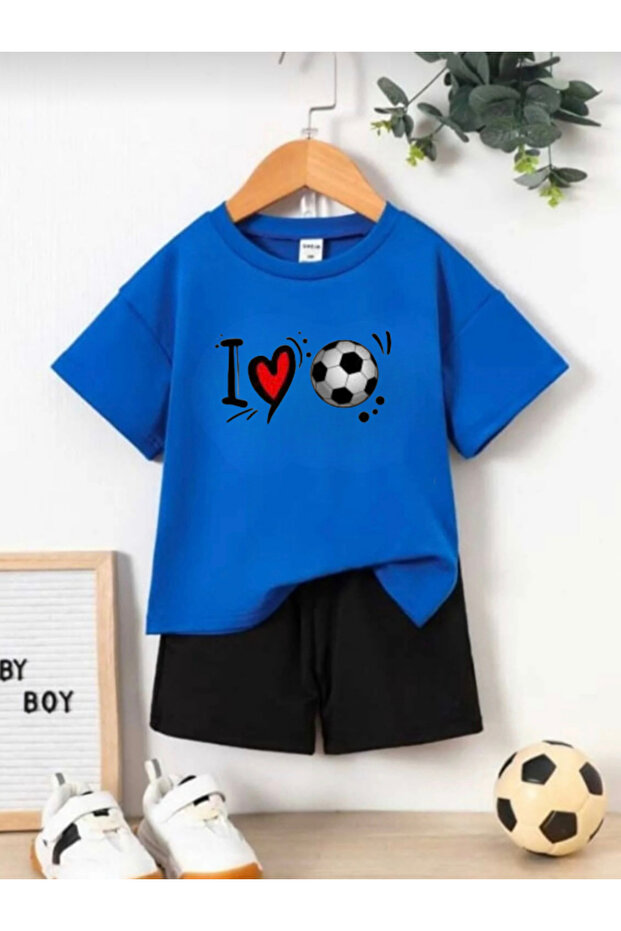 طقم أطفال مطبوع عليه LOVE GOAL