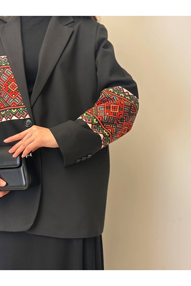 Patterned Oversize Blazer Jacket - 2