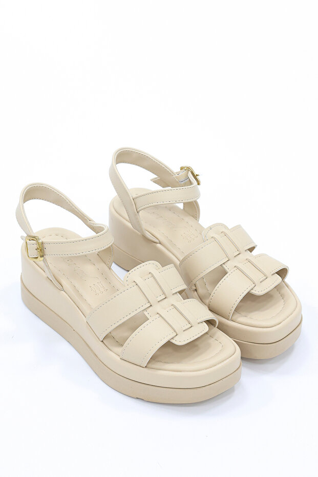 Nvl 400 Ankle Strap Wedge Heeled Sandals