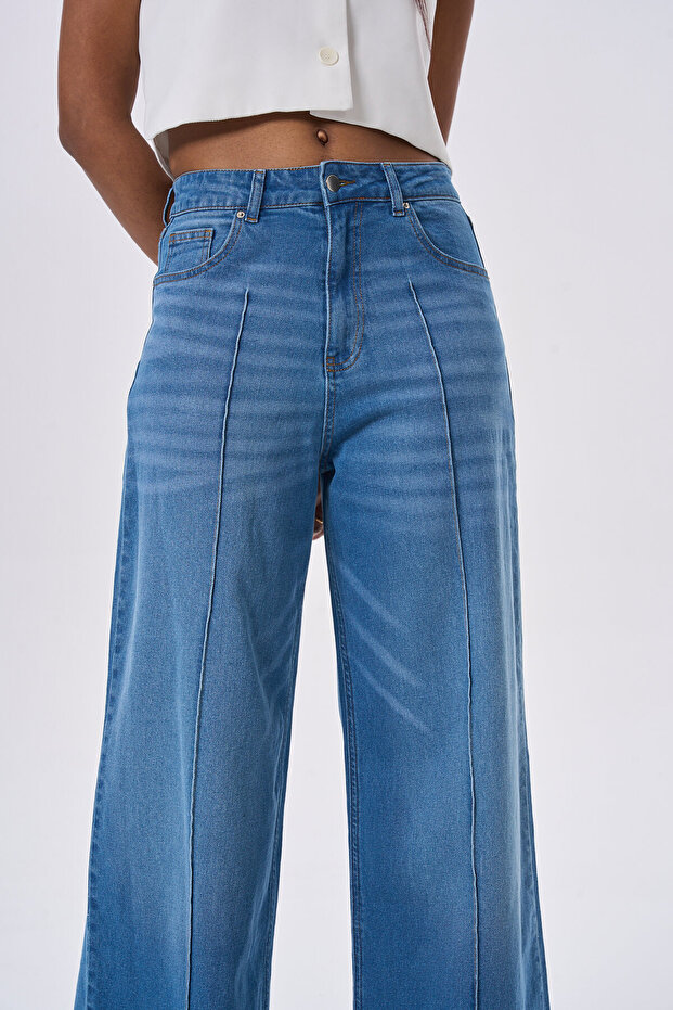 White Stitched Jeans - 3