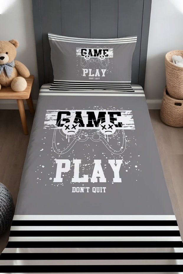 Don'T Give up Patterned Bedspread and Pillowcase