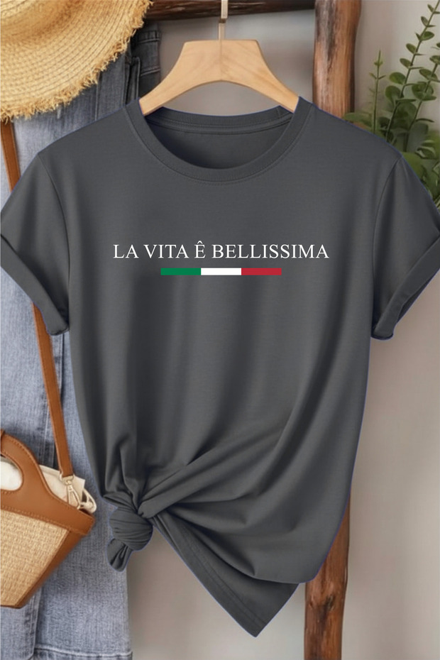 La Vita Bellissima Printed Women's T-Shirt