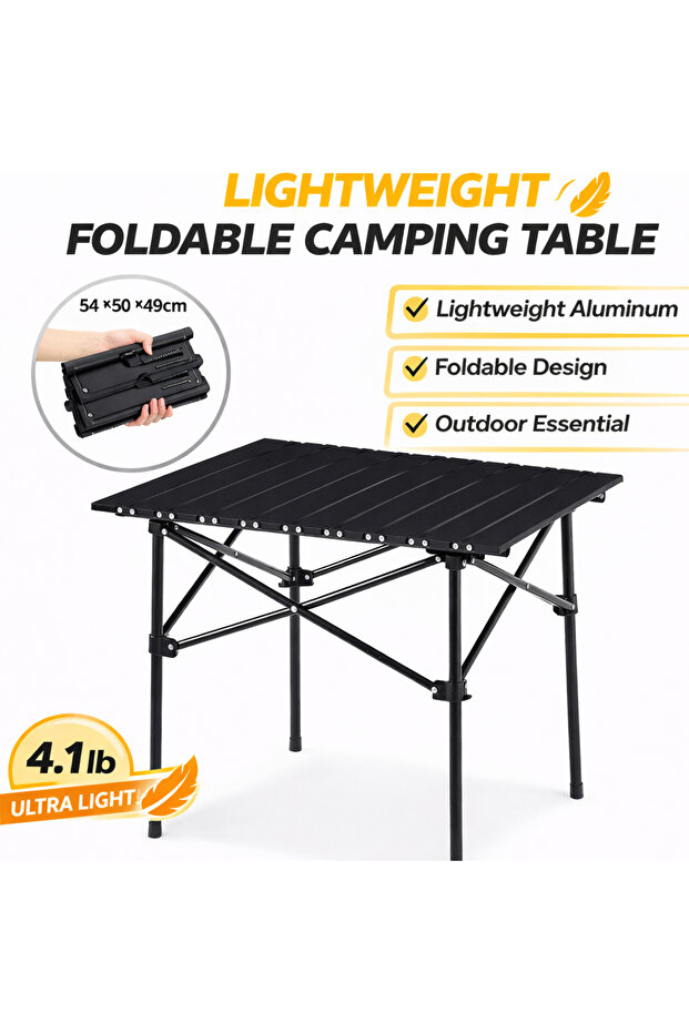 Folding Camping Table Aluminum Portable Outdoor Picnic Table Lightweight Travel Table