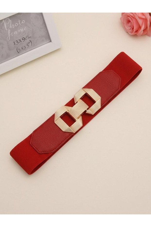 Gold Buckle Elastic Belt Dress Belt Shirt Belt Jacket Belt Elastic Belt