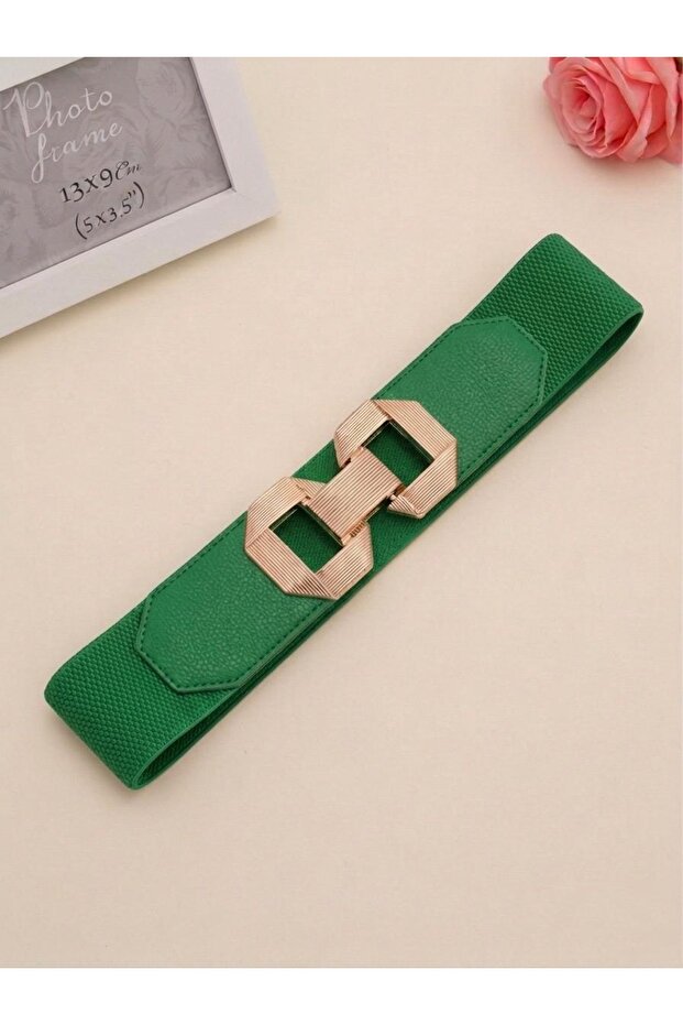 Gold Buckle Elastic Belt Dress Belt Shirt Belt Jacket Belt Elastic Belt