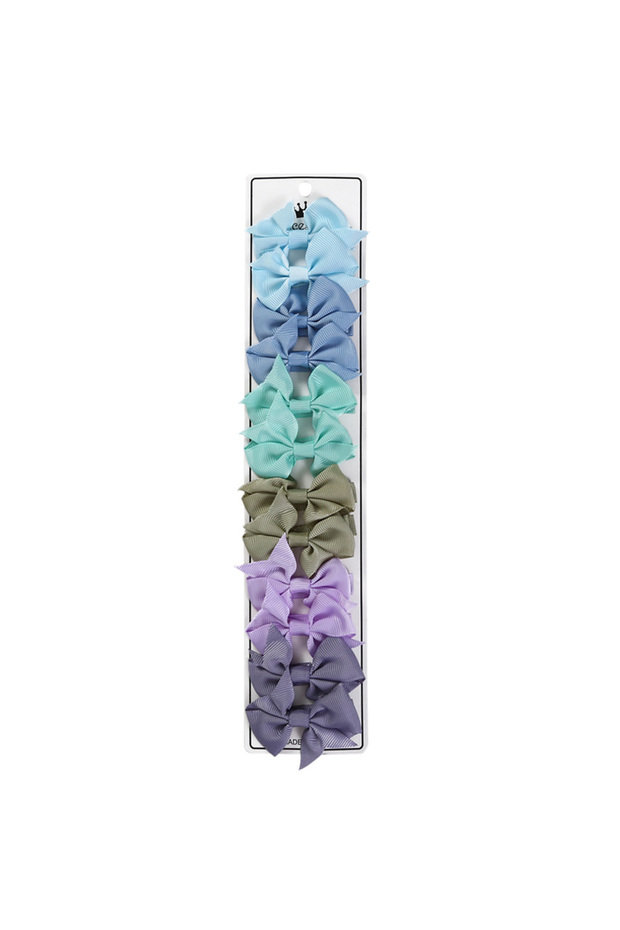 Enchanted Garden Grosgrain Pinwheel Bow Clip Set (12-Piece) - Multicolor - 12M to 36M