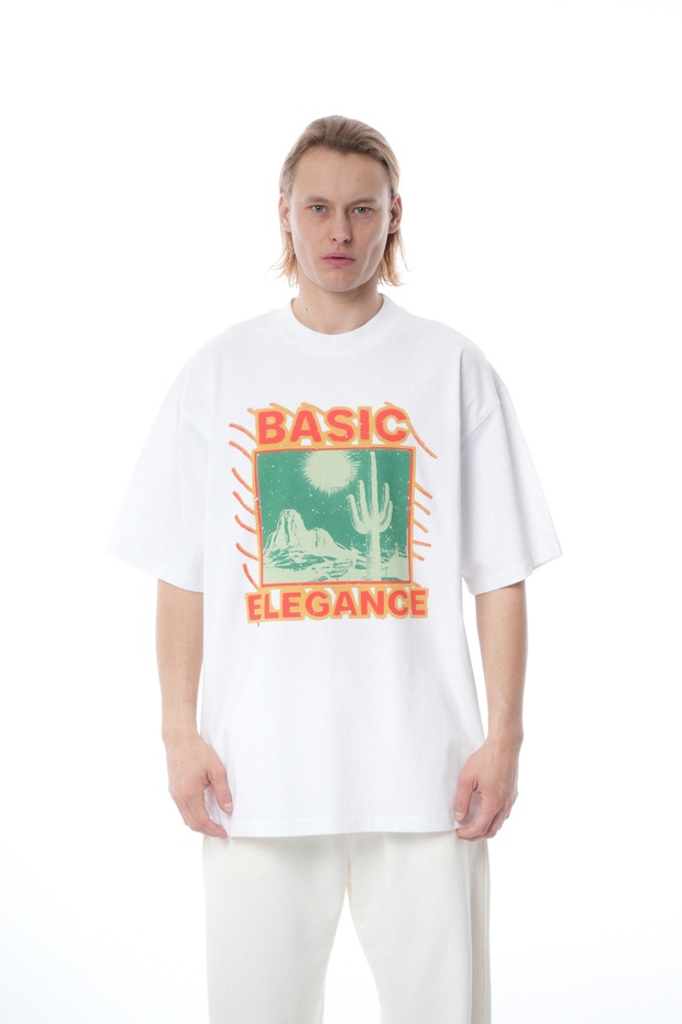 Black "Basic Elegance" T-Shirt, Loose Fit - 1