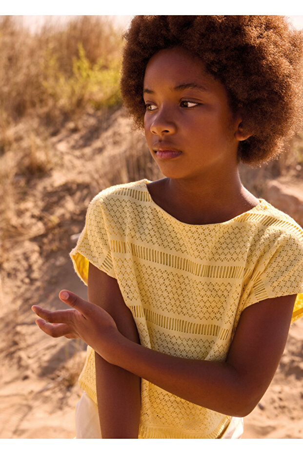 Girl's Knitted Blouse and Pants Set
