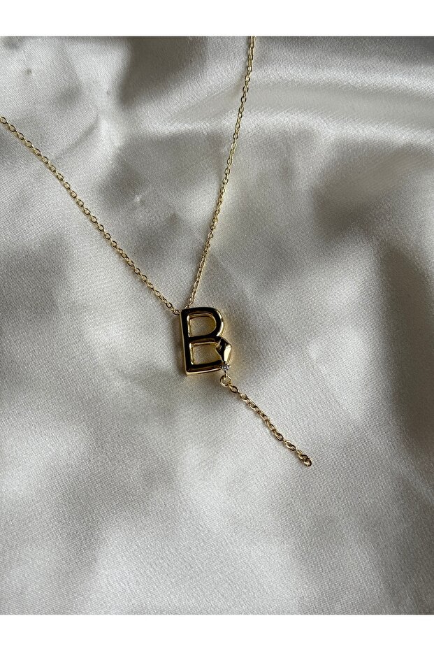 Stainless Steel Letter B Gold Low-Cut Necklace